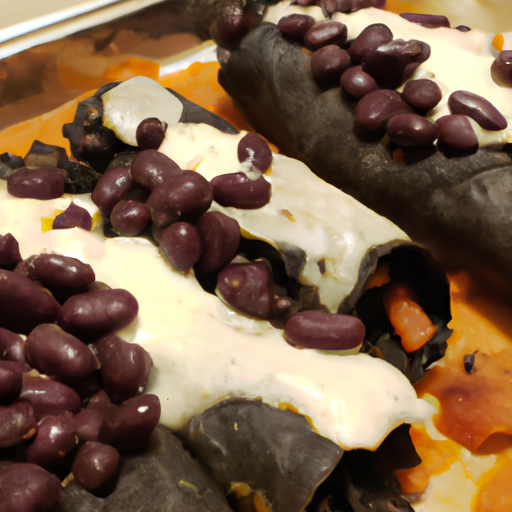 "Healthy and Delicious Sweet Potato and Black Bean Enchiladas"