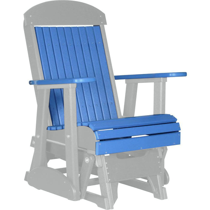 LuxCraft Blue 2 foot Classic Highback Recycled Plastic Glider Chair