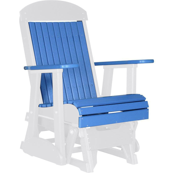 LuxCraft Blue 2 foot Classic Highback Recycled Plastic Glider Chair