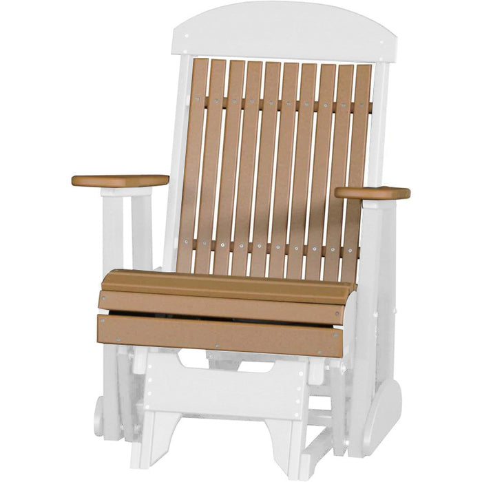 LuxCraft Cedar 2 foot Classic Highback Recycled Plastic Glider Chair