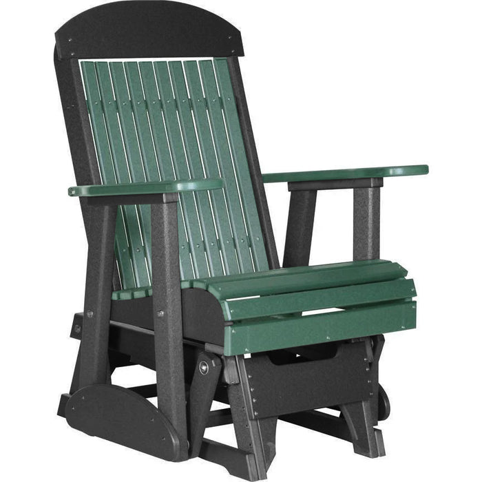 LuxCraft Green 2 foot Classic Highback Recycled Plastic Glider Chair