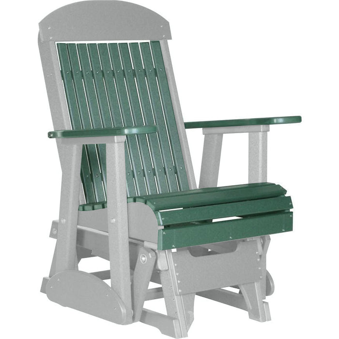 LuxCraft Green 2 foot Classic Highback Recycled Plastic Glider Chair