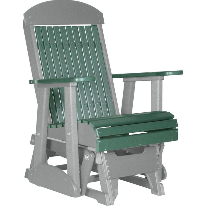 LuxCraft Green 2 foot Classic Highback Recycled Plastic Glider Chair