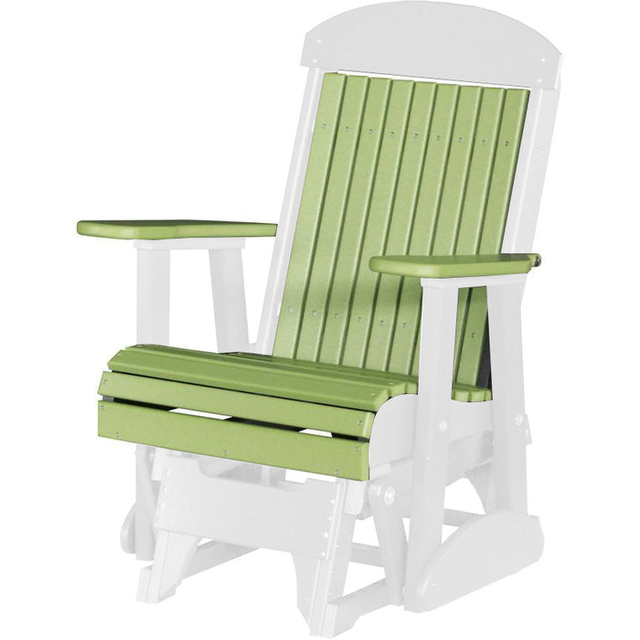 LuxCraft Lime Green 2 foot Classic Highback Recycled Plastic Glider Chair