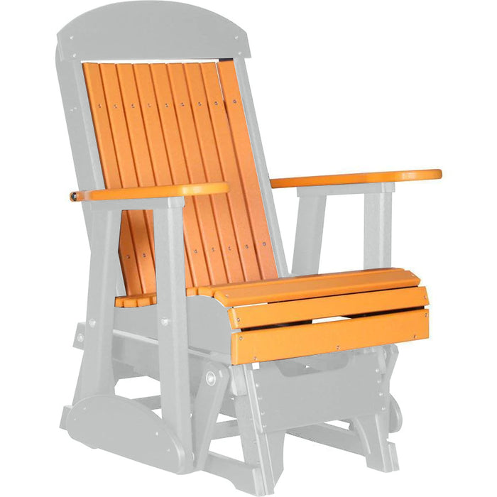 LuxCraft Tangerine 2 foot Classic Highback Recycled Plastic Glider Chair