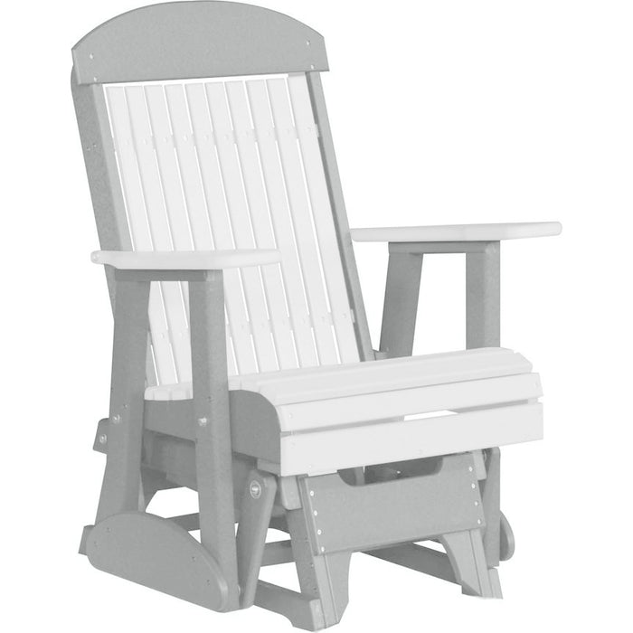 LuxCraft White 2 foot Classic Highback Recycled Plastic Glider Chair