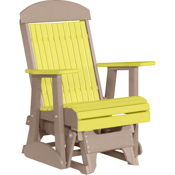 LuxCraft Yellow 2 foot Classic Highback Recycled Plastic Glider Chair