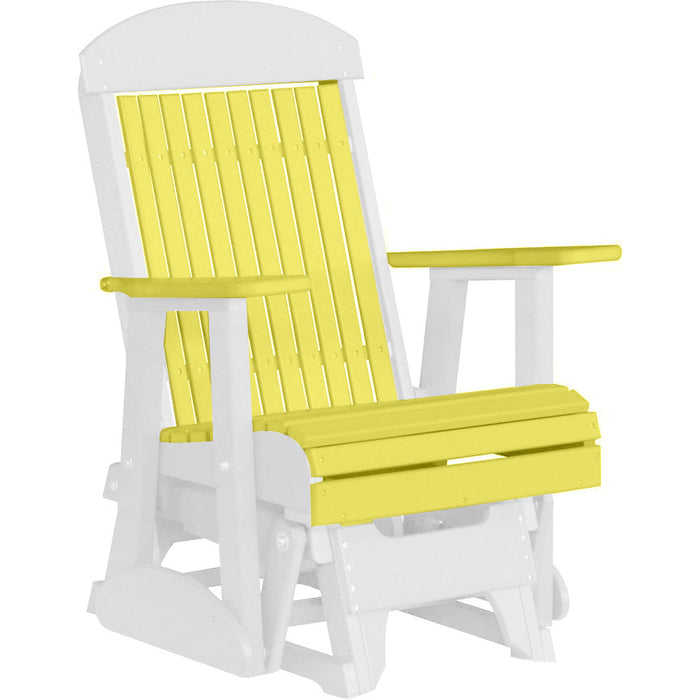 LuxCraft Yellow 2 foot Classic Highback Recycled Plastic Glider Chair With Cup Holder