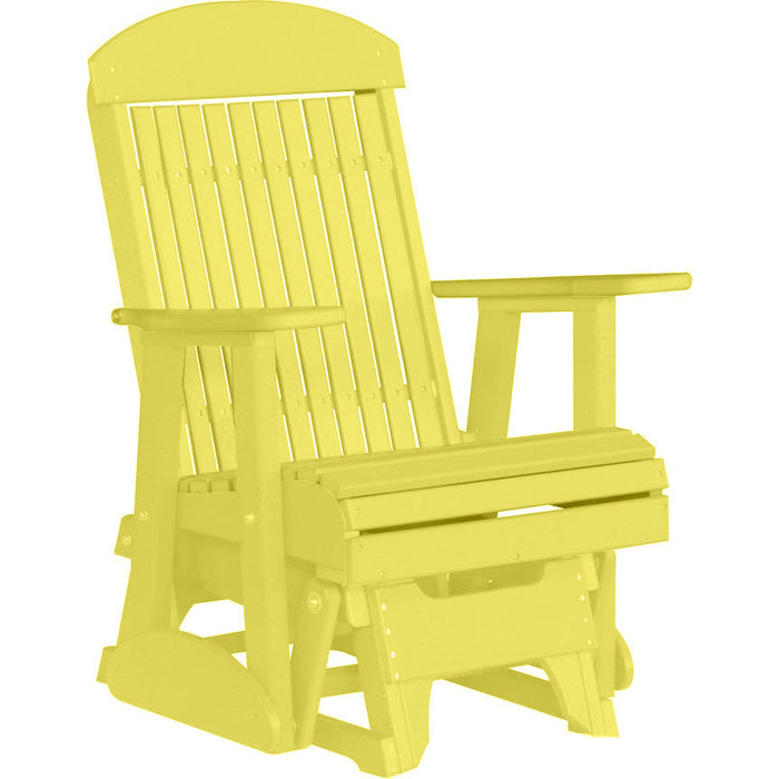 LuxCraft Yellow 2 foot Classic Highback Recycled Plastic Glider Chair With Cup Holder