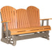 LuxCraft Copy of LuxCraft Tangerine 5 ft. Recycled Plastic Adirondack Outdoor Glider With Cup Holder Tangerine on Weatherwood Adirondack Glider 5APGTWW-CH