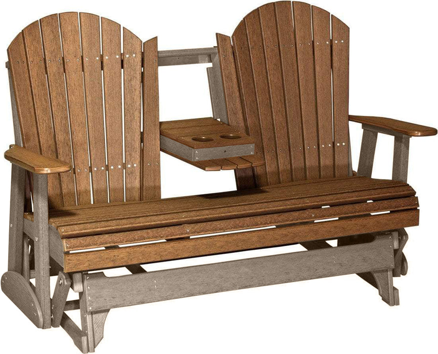 LuxCraft LuxCraft Antique Mahogany 5 ft. Recycled Plastic Adirondack Outdoor Glider Adirondack Glider