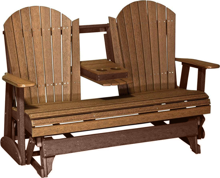 LuxCraft LuxCraft Antique Mahogany 5 ft. Recycled Plastic Adirondack Outdoor Glider Adirondack Glider