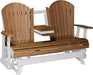 LuxCraft LuxCraft Antique Mahogany 5 ft. Recycled Plastic Adirondack Outdoor Glider Antique Mahogany on White Adirondack Glider