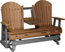 LuxCraft LuxCraft Antique Mahogany 5 ft. Recycled Plastic Adirondack Outdoor Glider With Cup Holder Adirondack Glider