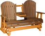 LuxCraft LuxCraft Antique Mahogany 5 ft. Recycled Plastic Adirondack Outdoor Glider With Cup Holder Adirondack Glider