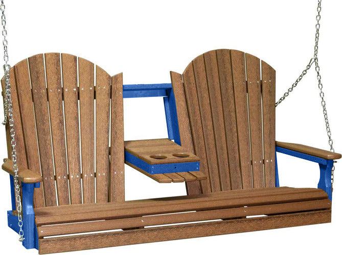 LuxCraft LuxCraft Antique Mahogany Adirondack 5ft. Recycled Plastic Porch Swing Porch Swing