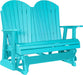 LuxCraft LuxCraft Aruba Blue 4 ft. Recycled Plastic Adirondack Outdoor Glider Aruba Blue Adirondack Glider 4APGAB