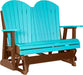 LuxCraft LuxCraft Aruba Blue 4 ft. Recycled Plastic Adirondack Outdoor Glider Aruba Blue on Antique Mahogany Adirondack Glider 4APGABAM