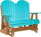 LuxCraft LuxCraft Aruba Blue 4 ft. Recycled Plastic Adirondack Outdoor Glider Aruba Blue on Cedar Adirondack Glider 4APGABC