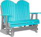 LuxCraft LuxCraft Aruba Blue 4 ft. Recycled Plastic Adirondack Outdoor Glider Aruba Blue on Gray Adirondack Glider 4APGABGR