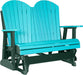 LuxCraft LuxCraft Aruba Blue 4 ft. Recycled Plastic Adirondack Outdoor Glider Aruba Blue on Green Adirondack Glider 4APGABG