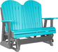 LuxCraft LuxCraft Aruba Blue 4 ft. Recycled Plastic Adirondack Outdoor Glider Aruba Blue on Slate Adirondack Glider 4APGABS