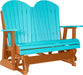 LuxCraft LuxCraft Aruba Blue 4 ft. Recycled Plastic Adirondack Outdoor Glider Aruba Blue on Tangerine Adirondack Glider 4APGABT