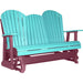 LuxCraft LuxCraft Aruba Blue 5 ft. Recycled Plastic Adirondack Outdoor Glider Aruba Blue on Cherrywood Adirondack Glider