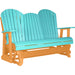 LuxCraft LuxCraft Aruba Blue 5 ft. Recycled Plastic Adirondack Outdoor Glider Aruba Blue on Tangerine Adirondack Glider 5APGABT