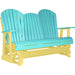 LuxCraft LuxCraft Aruba Blue 5 ft. Recycled Plastic Adirondack Outdoor Glider Aruba Blue on Yellow Adirondack Glider