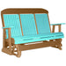 LuxCraft LuxCraft Aruba Blue 5 ft. Recycled Plastic Highback Outdoor Glider Aruba Blue on Cedar Highback Glider 5CPGBC