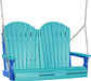 LuxCraft LuxCraft Aruba Blue Adirondack 4ft. Recycled Plastic Porch Swing With Cup Holder Aruba Blue on Blue / Adirondack Porch Swing Porch Swing 4APSABBL-CH