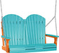 LuxCraft LuxCraft Aruba Blue Adirondack 4ft. Recycled Plastic Porch Swing With Cup Holder Aruba Blue on Tangerine / Adirondack Porch Swing Porch Swing 4APSABT-CH