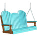 LuxCraft LuxCraft Aruba Blue Adirondack 5ft. Recycled Plastic Porch Swing Aruba Blue on Antique Mahogany / Adirondack Porch Swing Porch Swing 5APSABAM