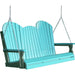 LuxCraft LuxCraft Aruba Blue Adirondack 5ft. Recycled Plastic Porch Swing Aruba Blue on Green / Adirondack Porch Swing Porch Swing