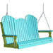 LuxCraft LuxCraft Aruba Blue Adirondack 5ft. Recycled Plastic Porch Swing Aruba Blue on Lime Green / Adirondack Porch Swing Porch Swing 5APSABLG