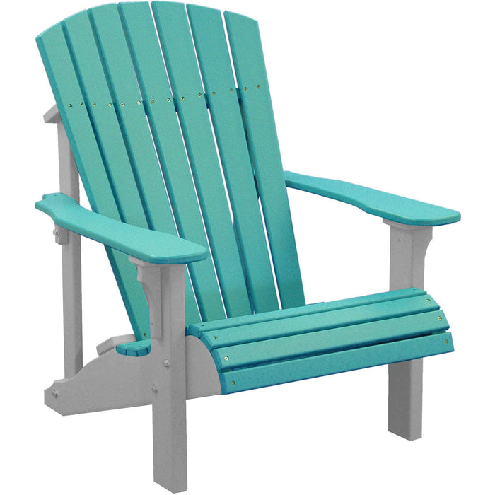 LuxCraft LuxCraft Aruba Blue Deluxe Recycled Plastic Adirondack Chair Adirondack Deck Chair