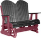 LuxCraft LuxCraft Black 4 ft. Recycled Plastic Adirondack Outdoor Glider Black on Cherrywood Adirondack Glider 4APGBKCW