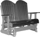 LuxCraft LuxCraft Black 4 ft. Recycled Plastic Adirondack Outdoor Glider Black on Gray Adirondack Glider 4APGBKGR