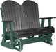 LuxCraft LuxCraft Black 4 ft. Recycled Plastic Adirondack Outdoor Glider Black on Green Adirondack Glider 4APGBKG