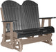 LuxCraft LuxCraft Black 4 ft. Recycled Plastic Adirondack Outdoor Glider Black on Weatherwood Adirondack Glider 4APGBKWW