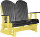 LuxCraft LuxCraft Black 4 ft. Recycled Plastic Adirondack Outdoor Glider Black on Yellow Adirondack Glider 4APGBKY