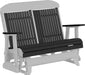 LuxCraft LuxCraft Black 4 ft. Recycled Plastic Highback Outdoor Glider Bench Black Dove Gray Highback Glider 4CPGBKDG