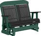 LuxCraft LuxCraft Black 4 ft. Recycled Plastic Highback Outdoor Glider Bench Black Green Highback Glider 4CPGBKG