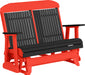 LuxCraft LuxCraft Black 4 ft. Recycled Plastic Highback Outdoor Glider Bench Black Red Highback Glider 4CPGBKR