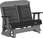 LuxCraft LuxCraft Black 4 ft. Recycled Plastic Highback Outdoor Glider Bench Black Slate Highback Glider 4CPGBKS