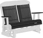 LuxCraft LuxCraft Black 4 ft. Recycled Plastic Highback Outdoor Glider Bench Black White Highback Glider 4CPGBKWH