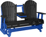 LuxCraft LuxCraft Black 5 ft. Recycled Plastic Adirondack Outdoor Glider Black on Blue Adirondack Glider 5APGBKBL