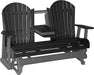 LuxCraft LuxCraft Black 5 ft. Recycled Plastic Adirondack Outdoor Glider Black on Slate Adirondack Glider 5APGBKS