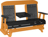 LuxCraft LuxCraft Black 5 ft. Recycled Plastic Highback Outdoor Glider Black on Tangerine Highback Glider 5CPGBKT